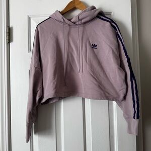 Adidas Purple Cropped Hoodie
